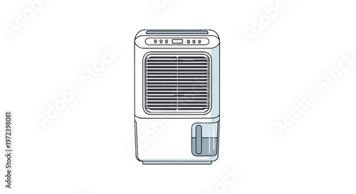 Vector Illustration of a Modern Portable Air Dehumidifier Appliance