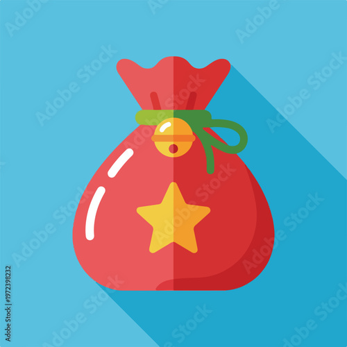 Red Money Bag With Gold Star.