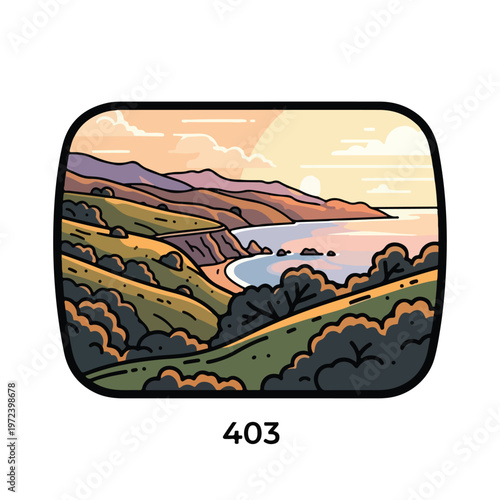 Serene Landscape with Rolling Hills.