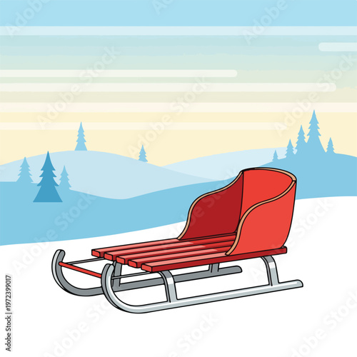 Red Sled for Winter Sports Fun.