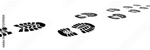 footprint shoe sole tracking path on transparent background, shoe footprint path vector illustration