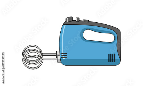 Electric Hand Mixer Kitchen Appliance Vector Illustration