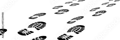 footprint shoe sole tracking path on transparent background, shoe footprint path vector illustration