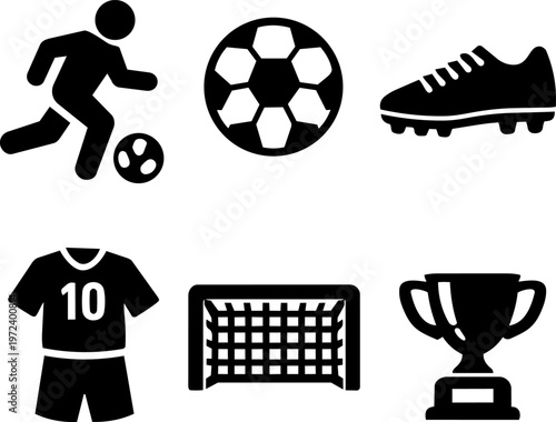 Line icon football soccer sport set. Vector 
