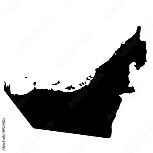 Map Maker illustrated map of United Arab Emirates with clean, modern design, ideal for travel, education, and geography projects