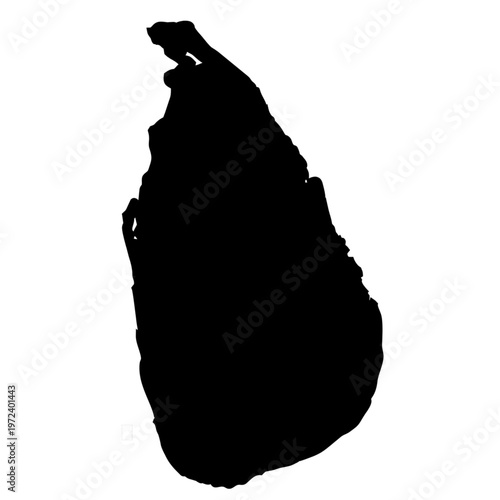 "Minimalistic outline map of Sri Lanka, perfect for educational and design purposes