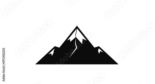 Black Mountain Range Silhouette Icon 3.