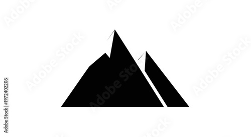 Black Mountain Range Silhouette Icon.