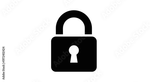 Black Padlock with Keyhole.