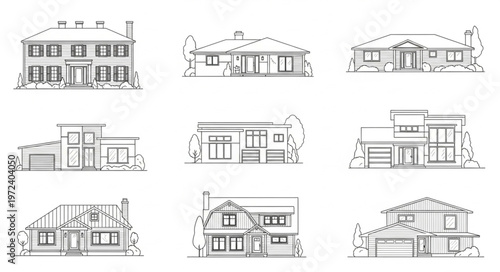 House Architectural Line Drawings.