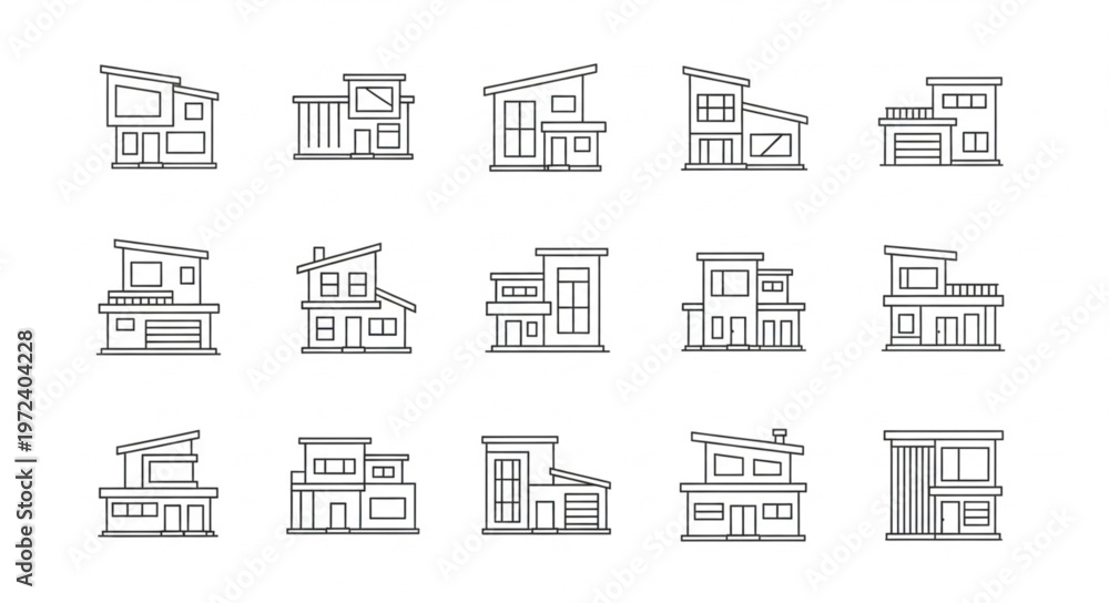 Fototapeta premium House Architectural Line Drawings.