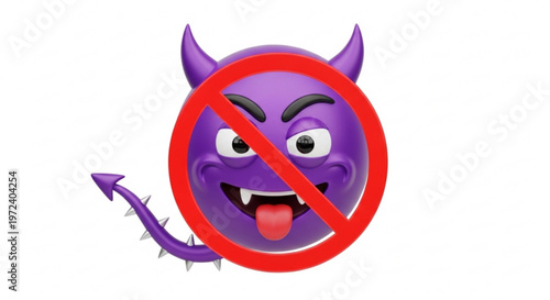 Prohibited Devil Emoji: Stop the Mischief