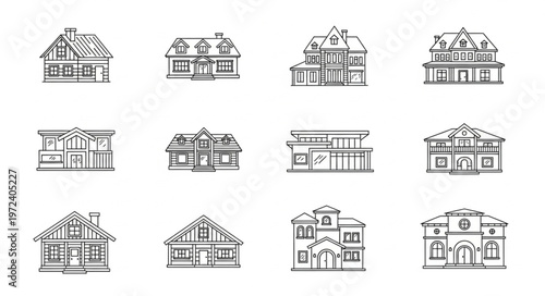 House Architecture Line Drawings.