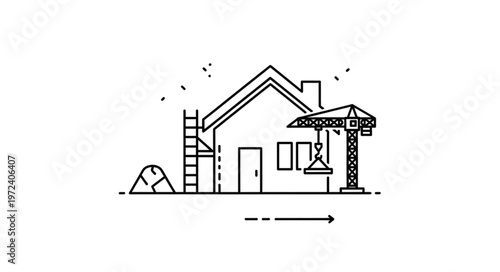 House with play equipment outside.