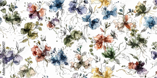 Elegant floral pattern inspired by simplicity and natural organic forms