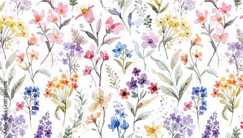 Airy botanical print inspired by wildflowers growing freely in nature