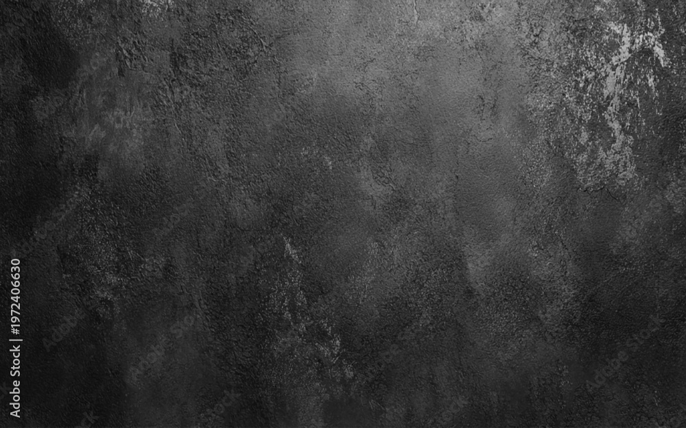 Fototapeta premium Abstract charcoal wall texture with light reflection. Vector realistic illustration of black background with rough surface. 