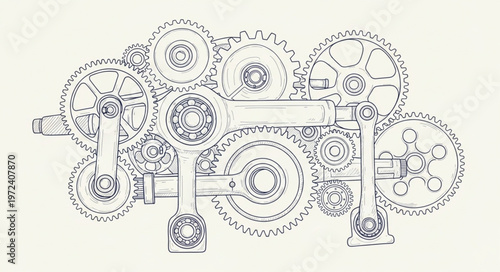 Industrial Gears Machinery Mechanism.