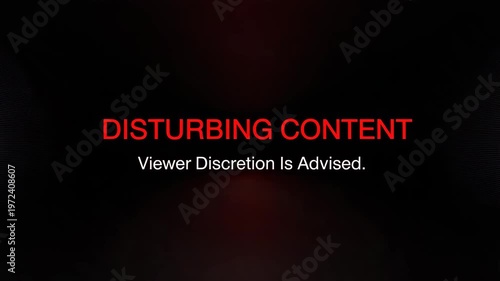 Plain Red Text on Solid Black Background for Disturbing Content Notice