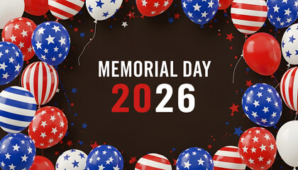 Honoring heroes a patriotic memorial day 2026 celebration with american flags and vibrant balloons