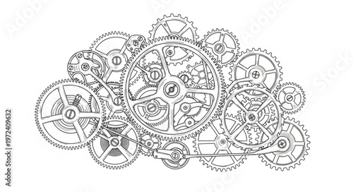 Intricate clockwork mechanism details.