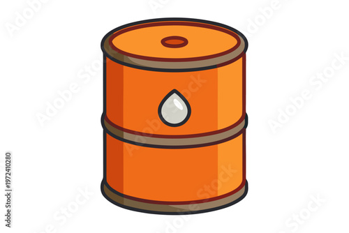 Oil drum standing sealed on white background studio setting