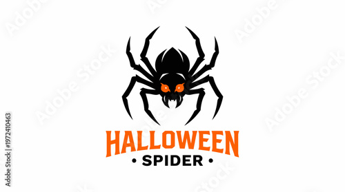 A spooky spider logo depicts a Halloween spider silhouette with glowing eyes.