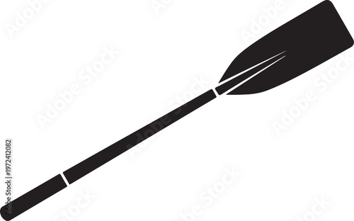 Black paddle, oar icon, boat paddle, vector illustration, rowing oar