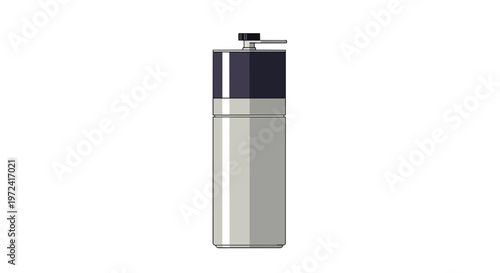 Minimalist Manual Coffee Grinder Isolated on White Background