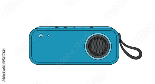 Blue Portable Wireless Bluetooth Speaker Illustration