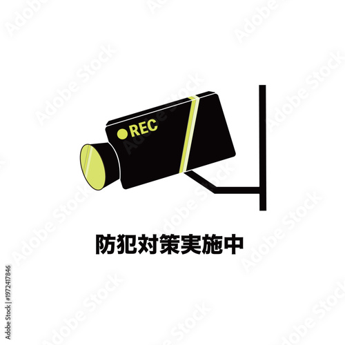 Security Camera in Operation Set CCTV Surveillance Recording Warning Protection Illustration