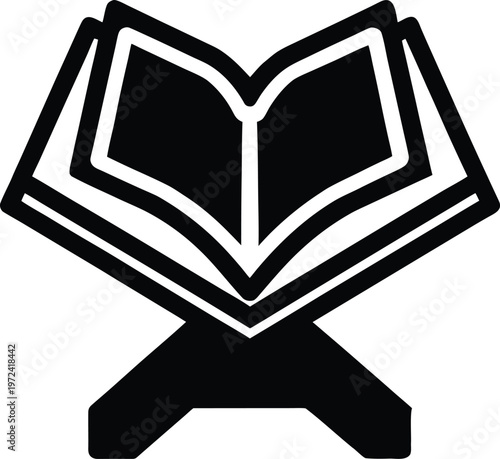 Quran on Rehal Stand Icon Vector
