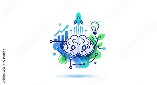 Artistic journey from beginner to mastery illustrated with creative tools