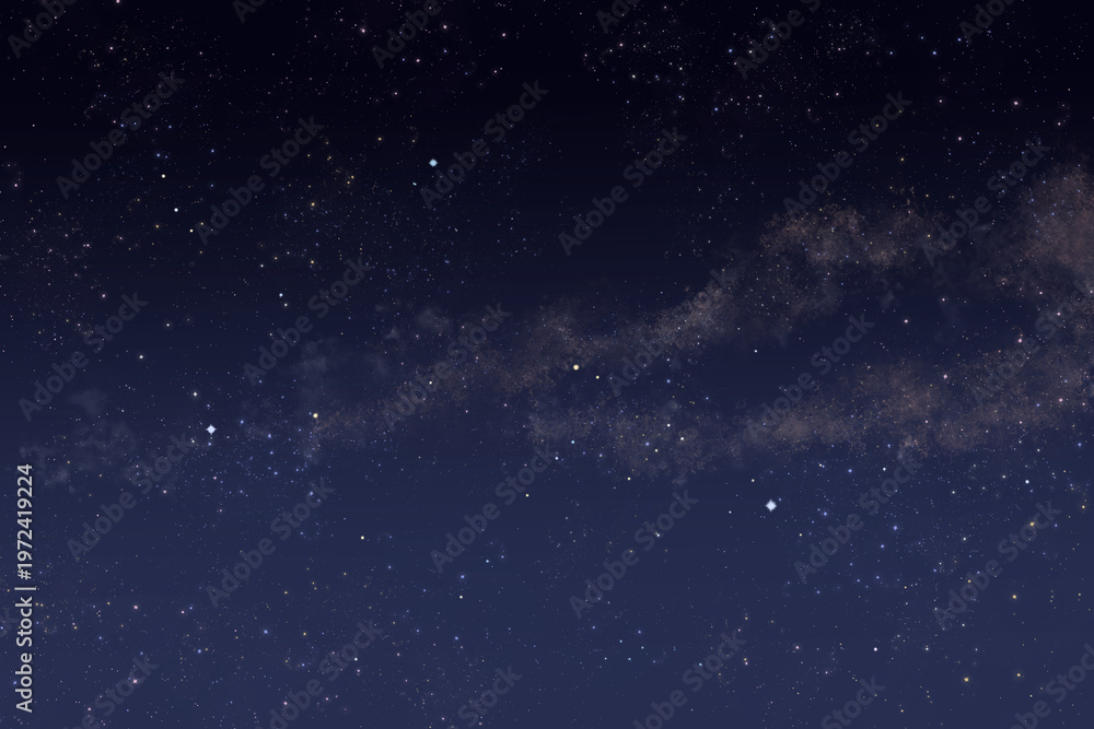 Fototapeta premium 夏の大三角が輝くリアルな星空背景