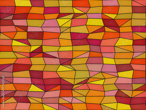 Abstract Stained Glass Pattern Rich Jewel Colors Vector Art