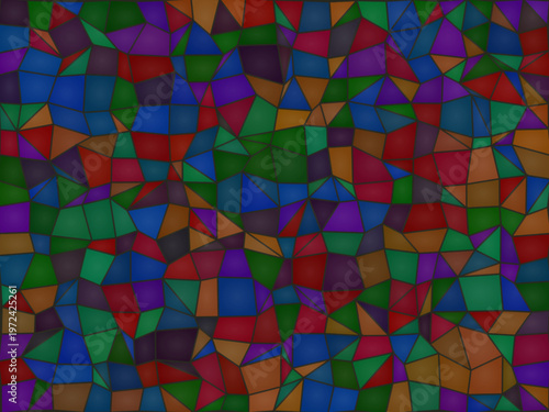 Vibrant Stained Glass Texture Geometric Cells Artistic Design