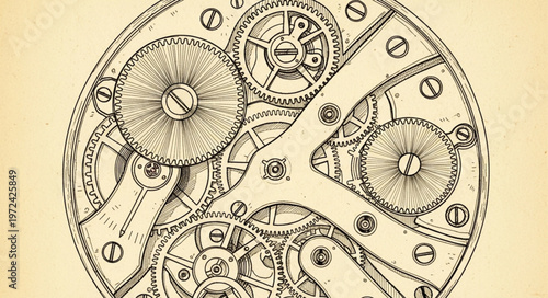 Intricate Mechanical Watch Gears.