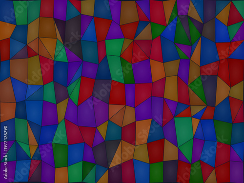 Colorful Stained Glass Window Mosaic Pattern Abstract Background