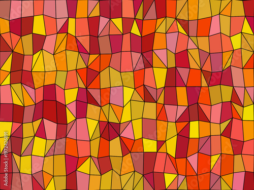 Colorful Stained Glass Window Mosaic Pattern Abstract Background