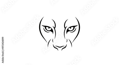 Lion Face Closeup Sketch.