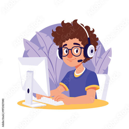 Call Center Vector character Illustration 
