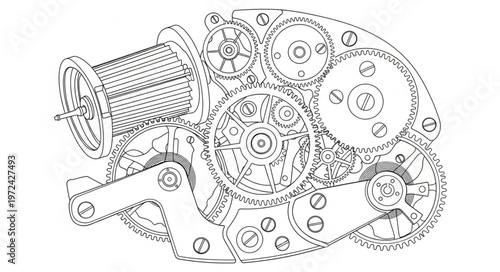Mechanical Gear System Assembly.