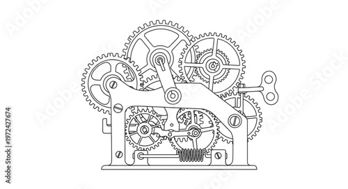 Mechanical Gears and Cogs System.