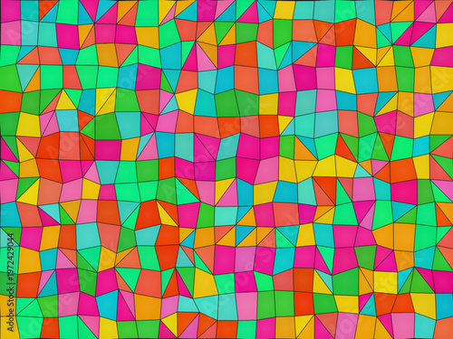 Colorful Stained Glass Window Mosaic Pattern Abstract Background