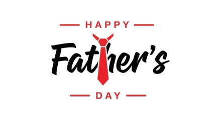 Happy Father's Day minimalist card with red necktie
