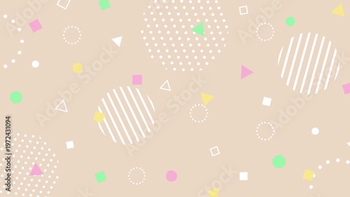 Cute pop background with pastel-colored geometric patterns
