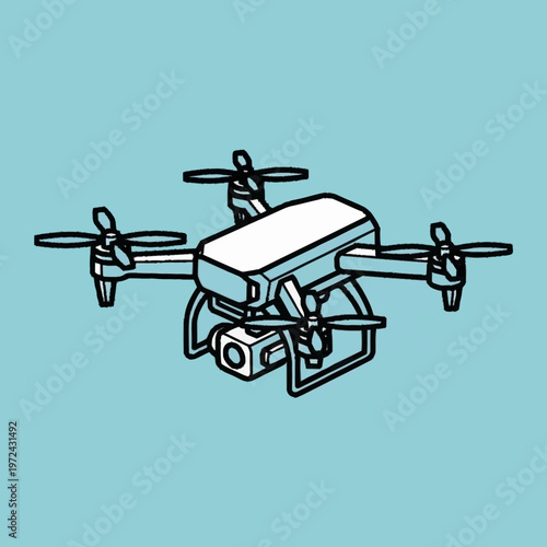 A drone with a camera attached.