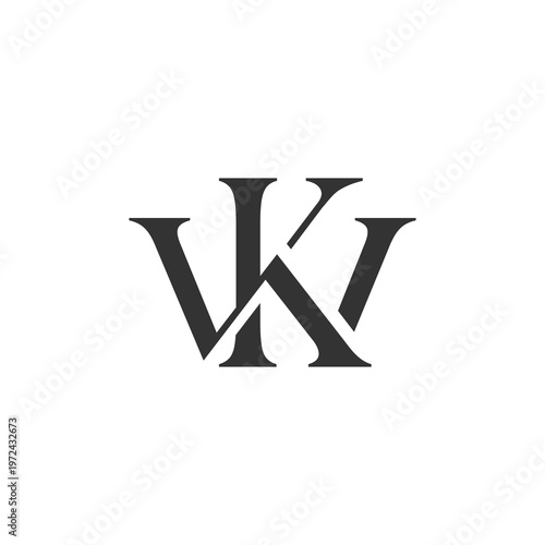 WK Monogram Letter Logo for Luxury Brand