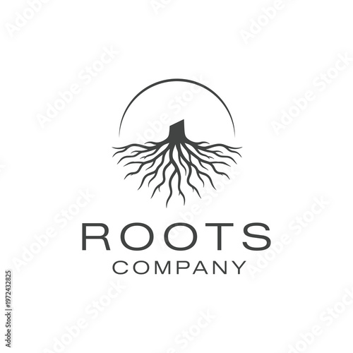 Roots Tree Stump Logo Design for Foundation and Heritage