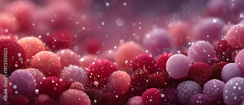 Vibrant Abstract Bokeh of Pink and Red Glittering Bubbles - Perfect for Holiday Decor or Festive Backgrounds